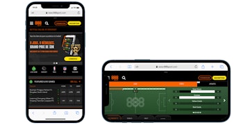 Deux téléphones cote-a-cote en format vertical et horizontal sur le site de 888sport