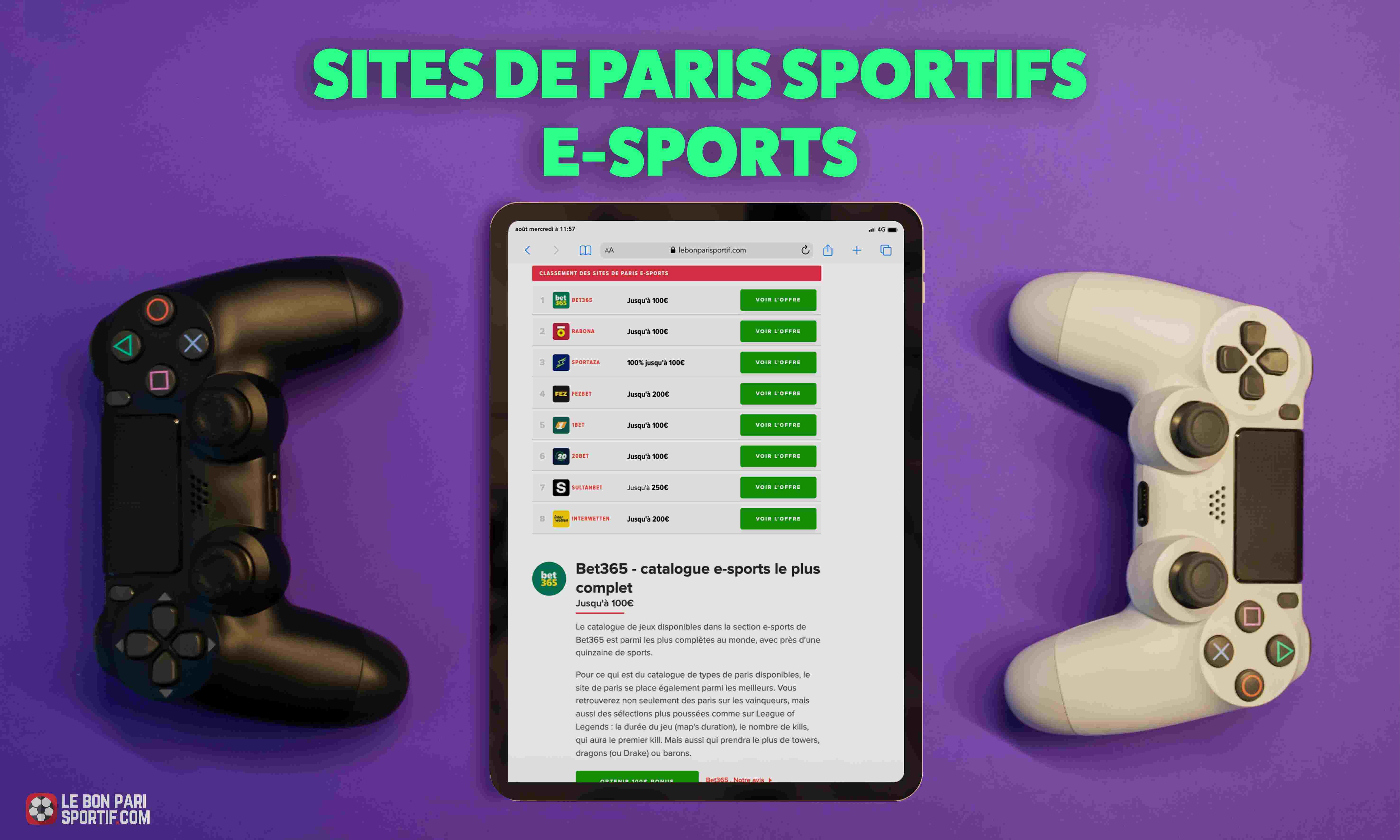 Les meilleurs sites de paris sportifs Esports 2023 - lebonparisportif