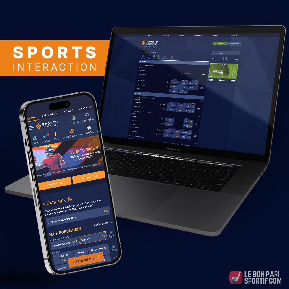Test Sports Interaction Canada : le site web sur téléphone et ordinateur portable
