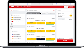 Page d'accueil du site web Betclic en Côte d'Ivoire sur un ordinateur