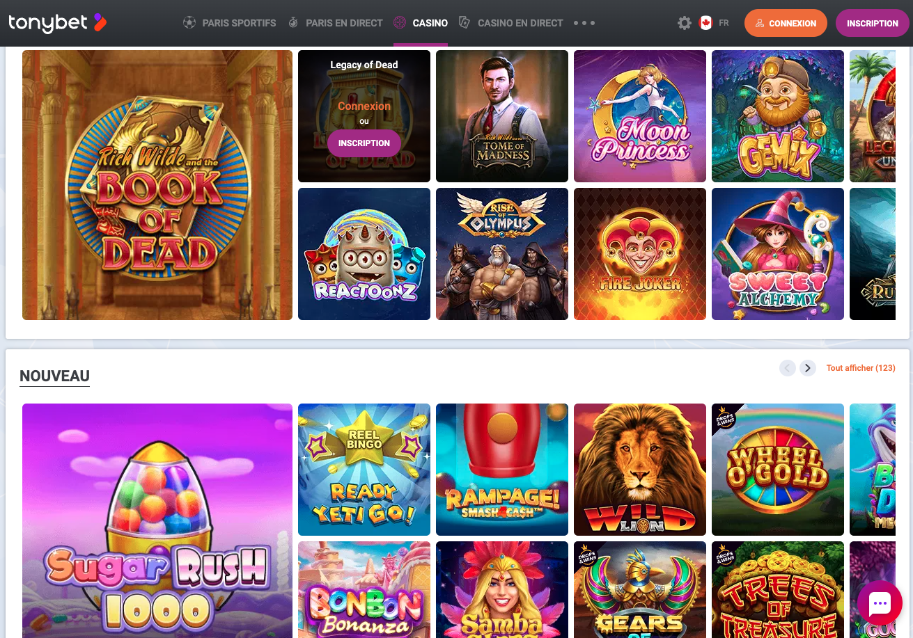 Casino tonybet canada