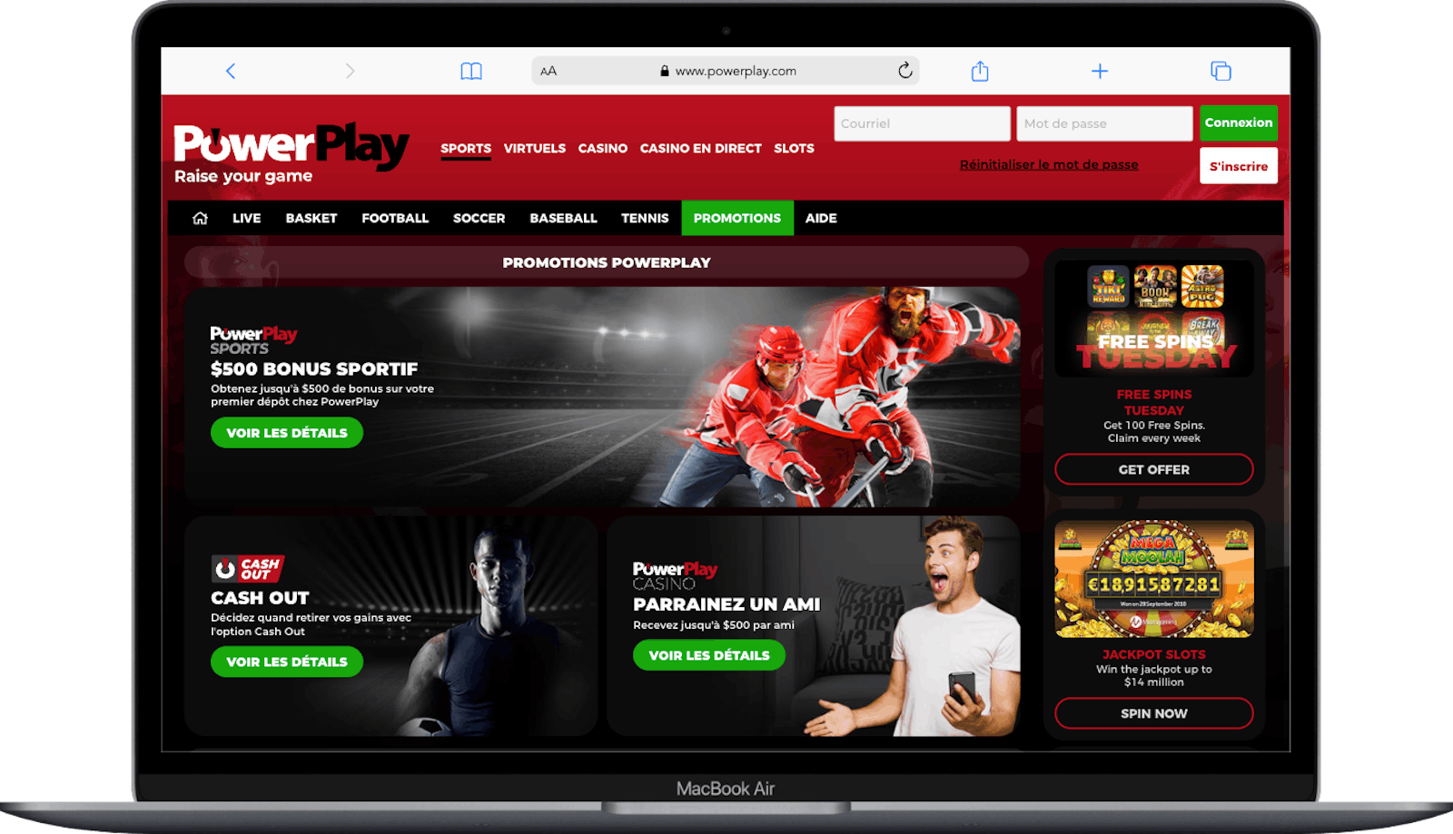 Page des promotions sur PowerPlay