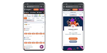 2 téléphones cote-a-cote sur le site de TonyBet